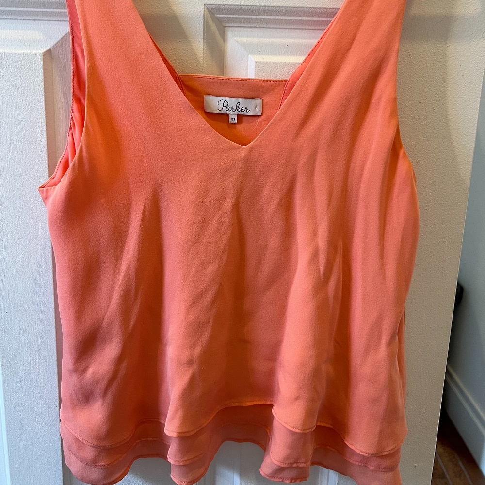 Silk Parker Peach Flowy Top XS